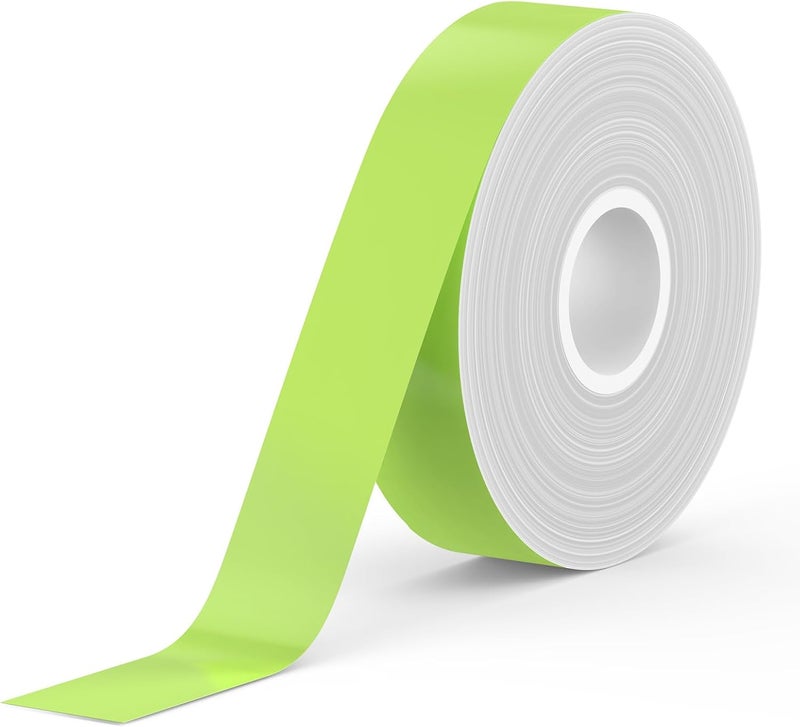 SUPVAN E10 & E11 Label Maker Tape, 0.59in × 19.7ft (15mm × 6m) Genuine Continuous Laminated Thermal Label Tape Refill, Waterproof Oilproof Child-Safe Durable Auto Detect Labels, Black on Green - Image 1